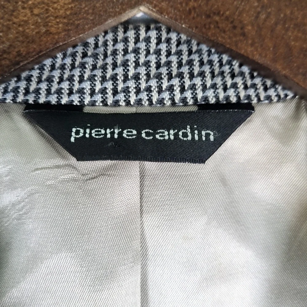 Vtg Pierre Cardin 42‎ SHORT Zig Zag Pattern Two Button Sports Coat Made In USA - Picture 3 of 8